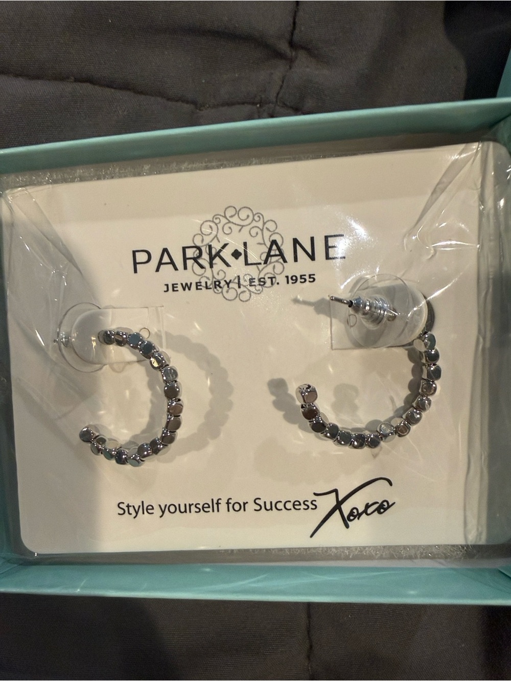 Park Lane Silver Faceted Hoop Earrings
